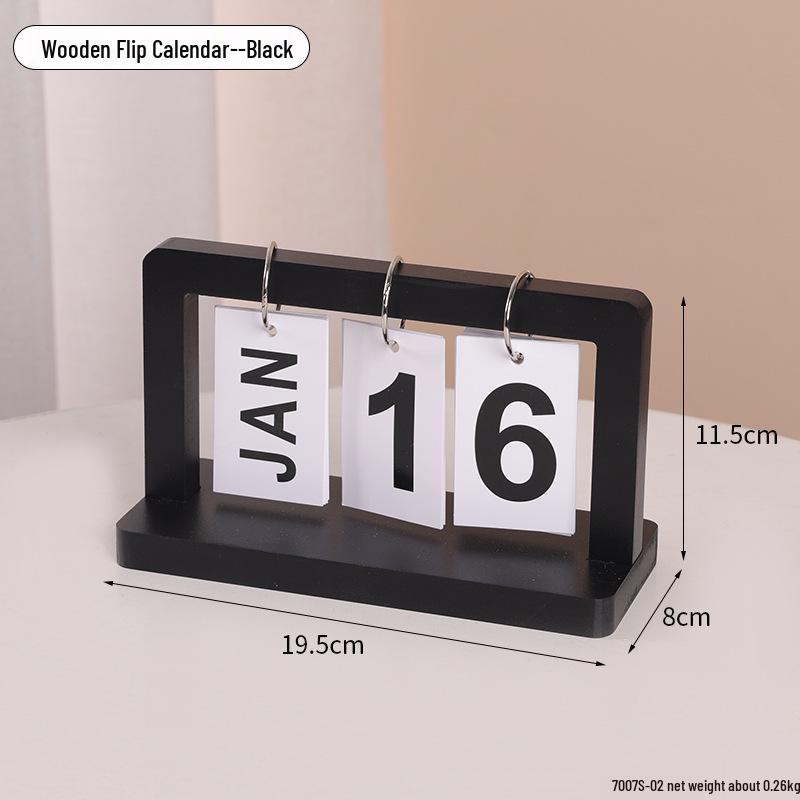 Perpetual Wooden Flip Calendar: Home and Desk Decor