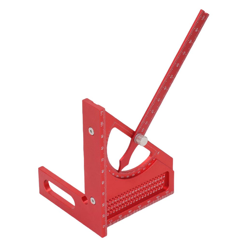 Holzbearbeitung Halbkreisförmiger Zeiger Winkelquadrat Metrisch Aluminiumlegierung Zimmermannswinkel 3D Einstellbar Multifunktional