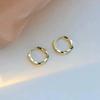 925 Sterling Silver Round Stud Earrings for Women Simple Inlaid Design Hoops Earrings Wedding Party Jewelry Accessories Gifts