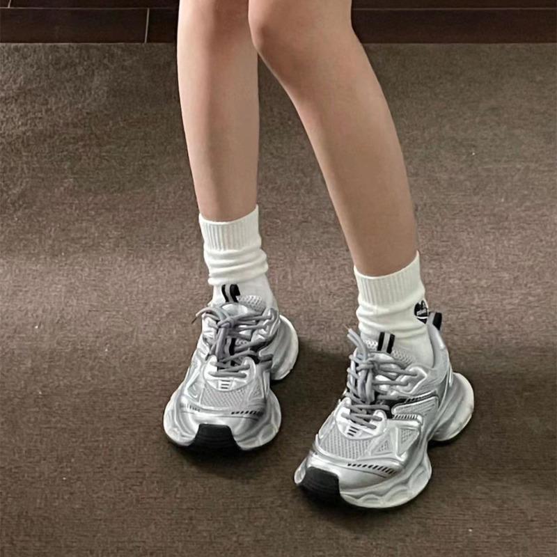 

Zhao Ruth s father shoes women s trendy silver sneakers platform and lightweight spring and summer women s shoes are large + V 40 серебряный
