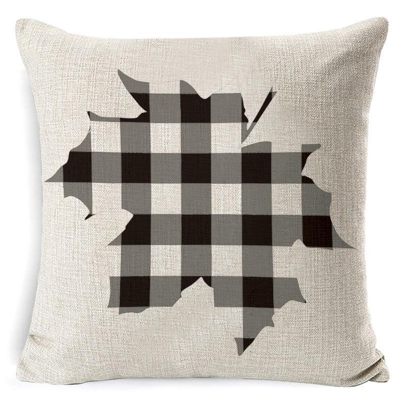 New Thanksgiving Pumpkin Plaid Pillow Cover Holiday Home Decoration Cushion Cushion Cover Home