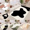 Minimalist Simple Black White Cream Color Flowing Abstract Pattern Carpet Mat for Living Room Bedroom Home Decoration Rug