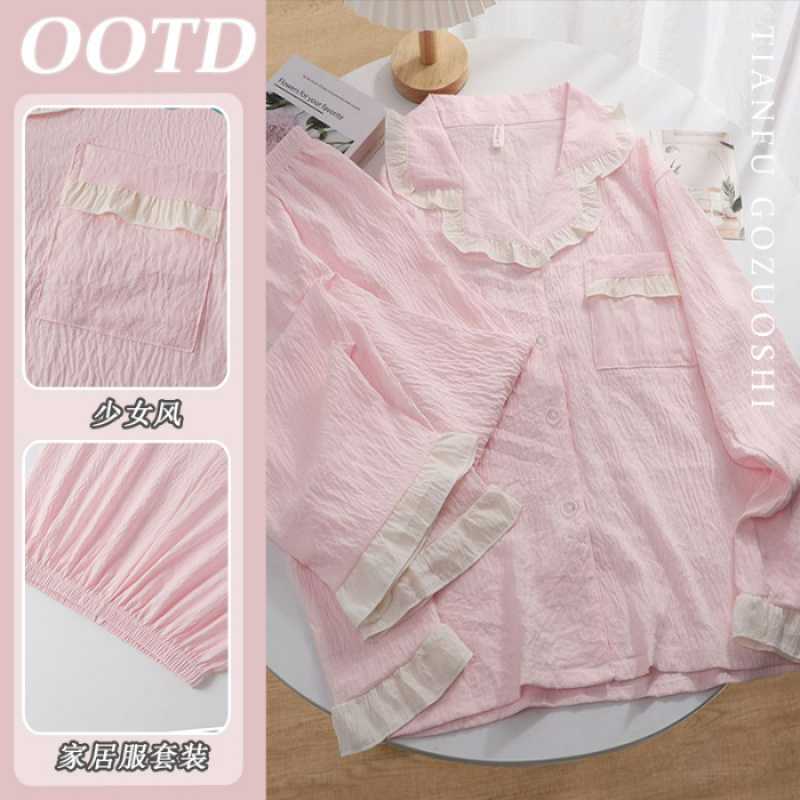 

[High-quality cloud cotton] Autumn and winter Internet celebrities with the same pajamas women s senior gray long-sleeved loungewear set M