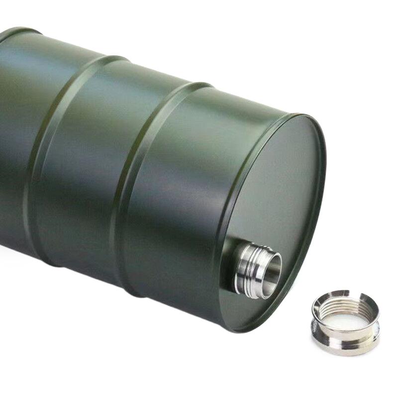 750Ml Stainless Steel Hip Flask Travel Barrel Wine Pot Bottle Outdoor Personalized Cylindrical Shape Wine Barrel Jug