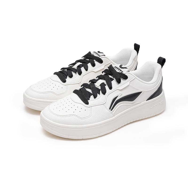 Li Ning First Cloud Abrasion Resistant, Lightweight, And Breathable Low top Skateboard Shoes Men's Beige White Black AGCV189-3