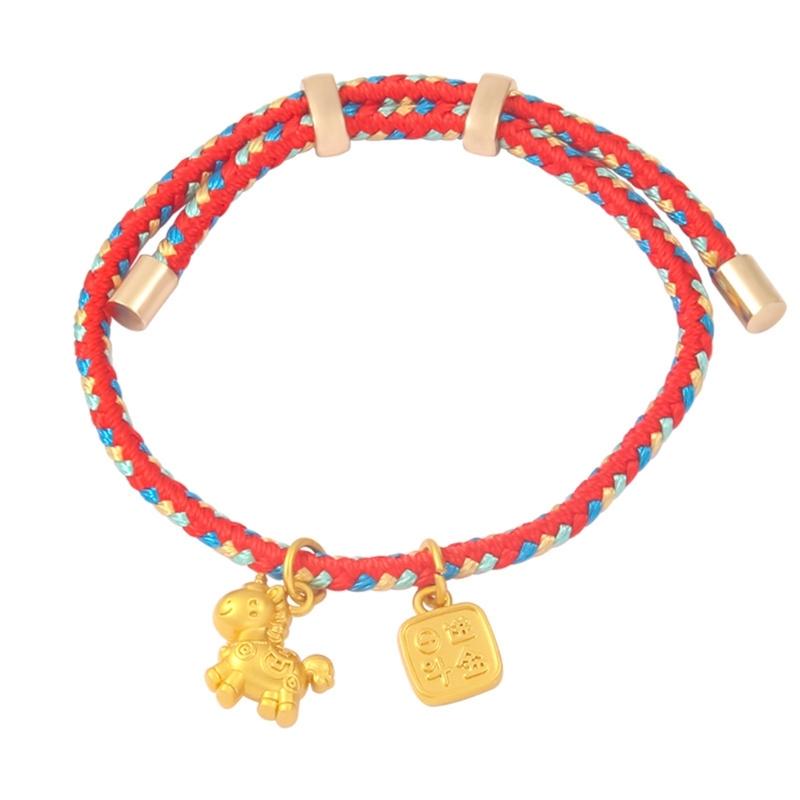 Entzückender Cartoon-Pferdeanhänger an geflochtenem Armband Ideal für den täglichen Gebrauch Layering Vielseitiges stilvolles Accessoire