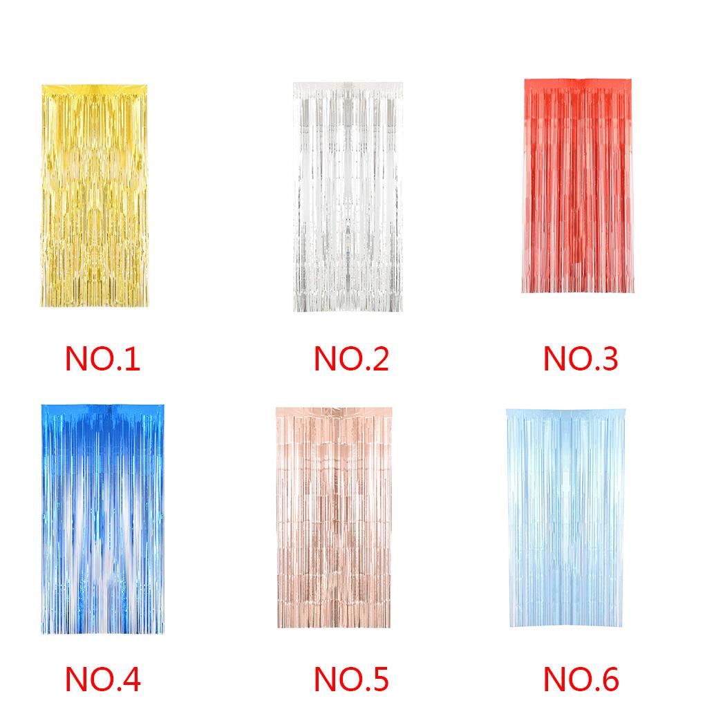 1x2m Foil Tinsel Curtain Foil Fringe Backdrop Decor Photography Props
