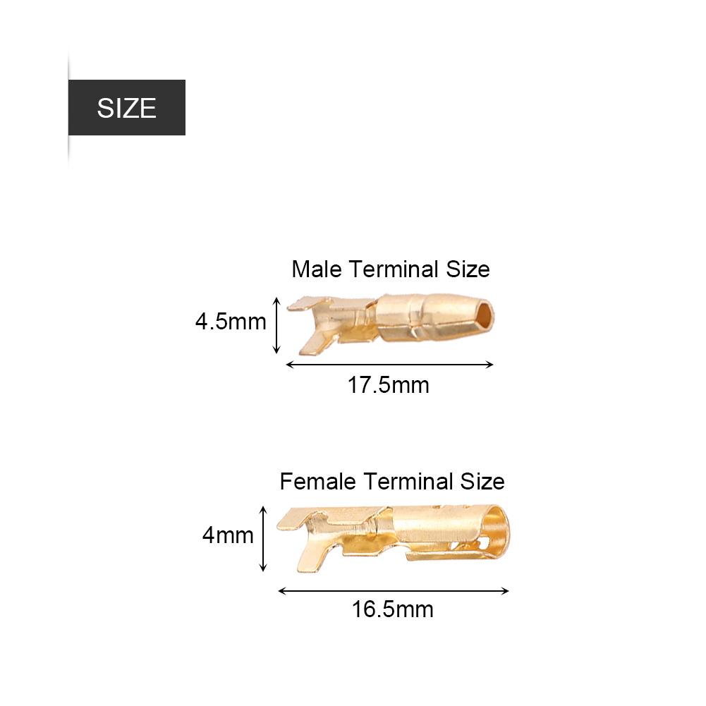 40pcs MF Brass Bullet 3.5mm Connector Terminal Male & Female GTC with Insulated Cover
