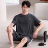 Men's Modal Summer Pajama Set: Short Sleeve & Shorts, Casual Plus Size Homewear