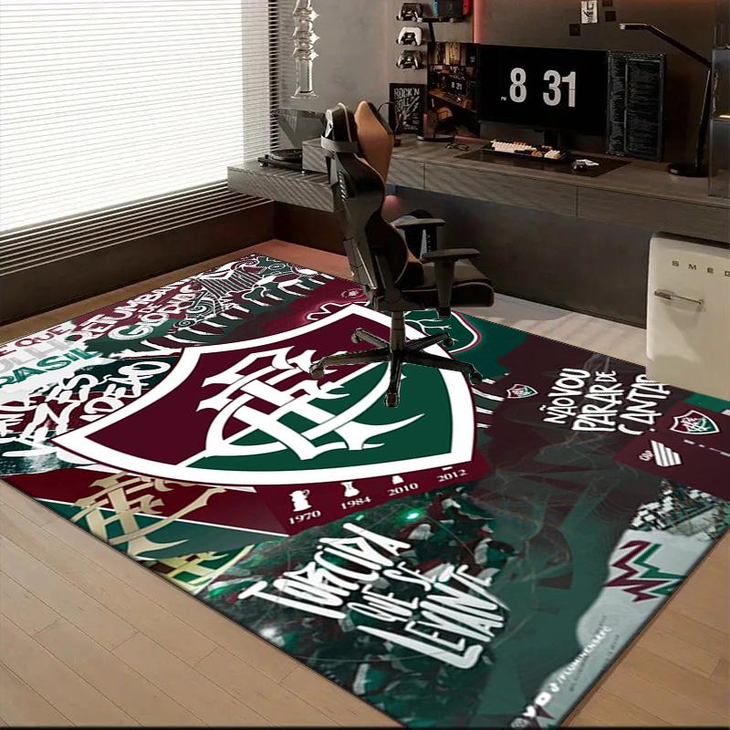 Flumi-nense Football Crest Printed Office Carpet Chair Cushion Entryway Rug, Rugs for Living Room, Bedroom Christmas gifts