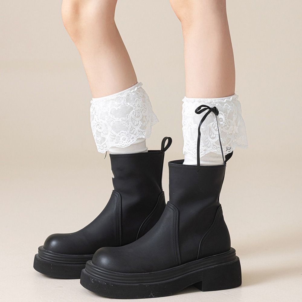 Ribbon Bow Stockings College Style Warm Socks New Long Socks Autumn Winter