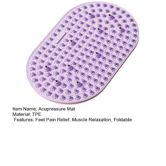 Foot Massager Mat Feet Pain Relief Pressure Point Pad Foot Relaxation Reflexology Pad Non-slip Anti-fatigue Walk Stone Acupressure Mat