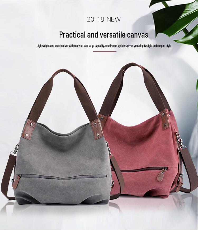 Color Casual 2025 Womens Solid Canvas Crossbody Handbag – Fashionable And Versatile For Europe And America