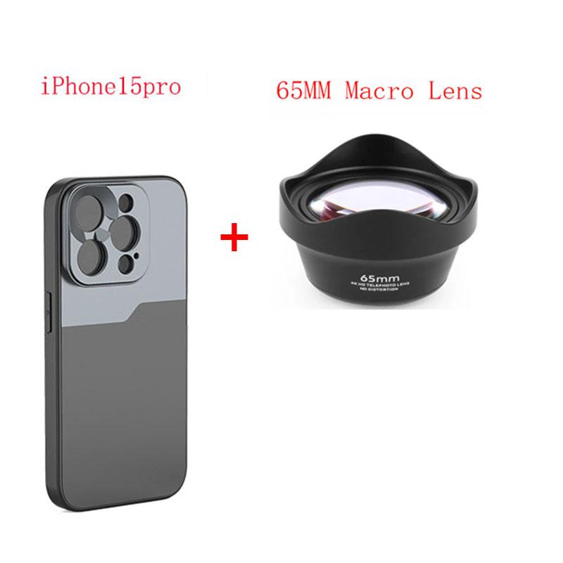17MM Thread Phone Case for Iphone 15 Pro Max Plus ,2X Macro Lens Kit 65mm Lens No Distortion Phone Lenses for IPhone 15 Pro Max