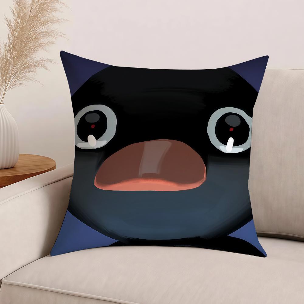 Cartoon P-Pingu Funny Meme Pillow Case Office Cushions Suitable For Sofa Car Bedroom Decorative Cushion Cover