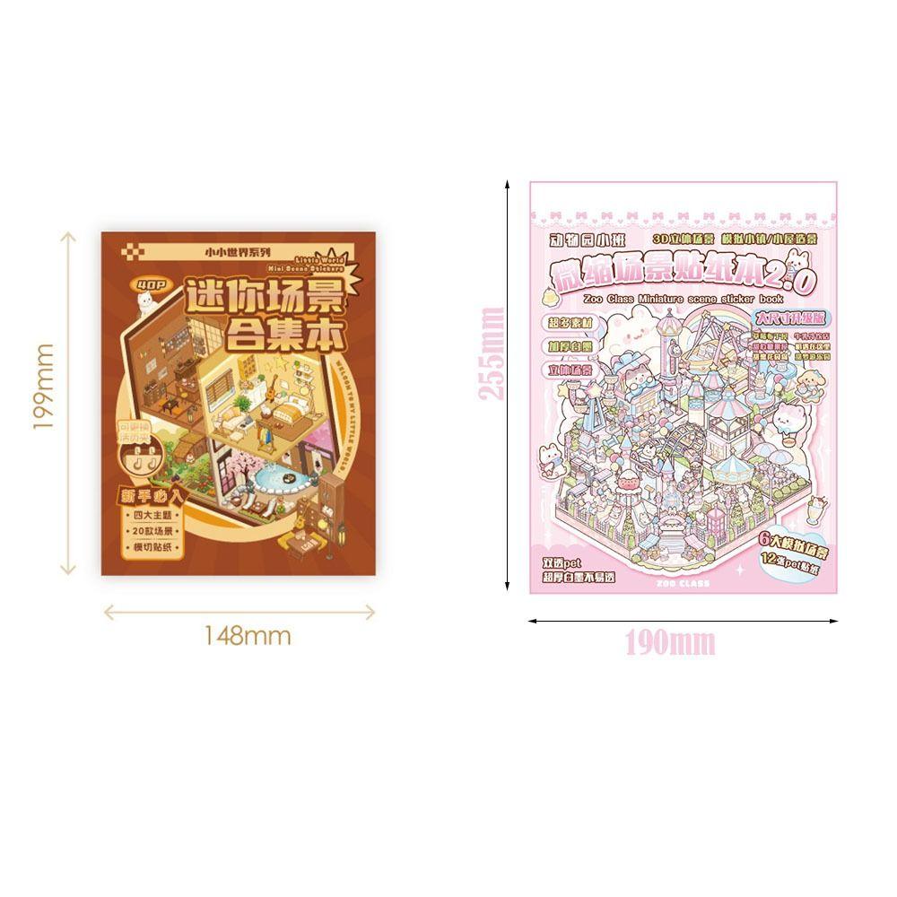 DIY Miniature Scene Stickers Cartoon Miniature Scene Collection New Notebook Sticker  Children Gift