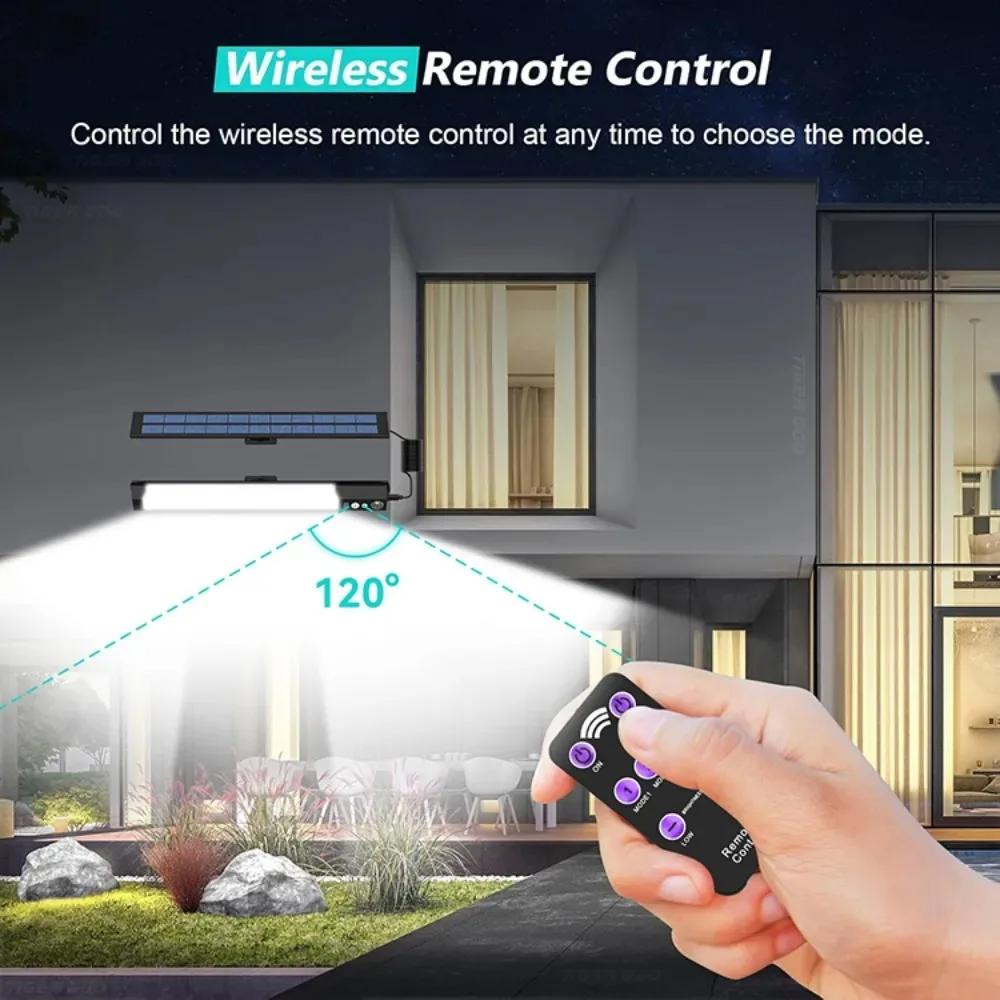 1-2Pcs LED Solar Outdoor Light Outdoor IP65Waterproof Wall Lamp Remote Control Rechargeable for Yard Fence Shed Balcony Lighting