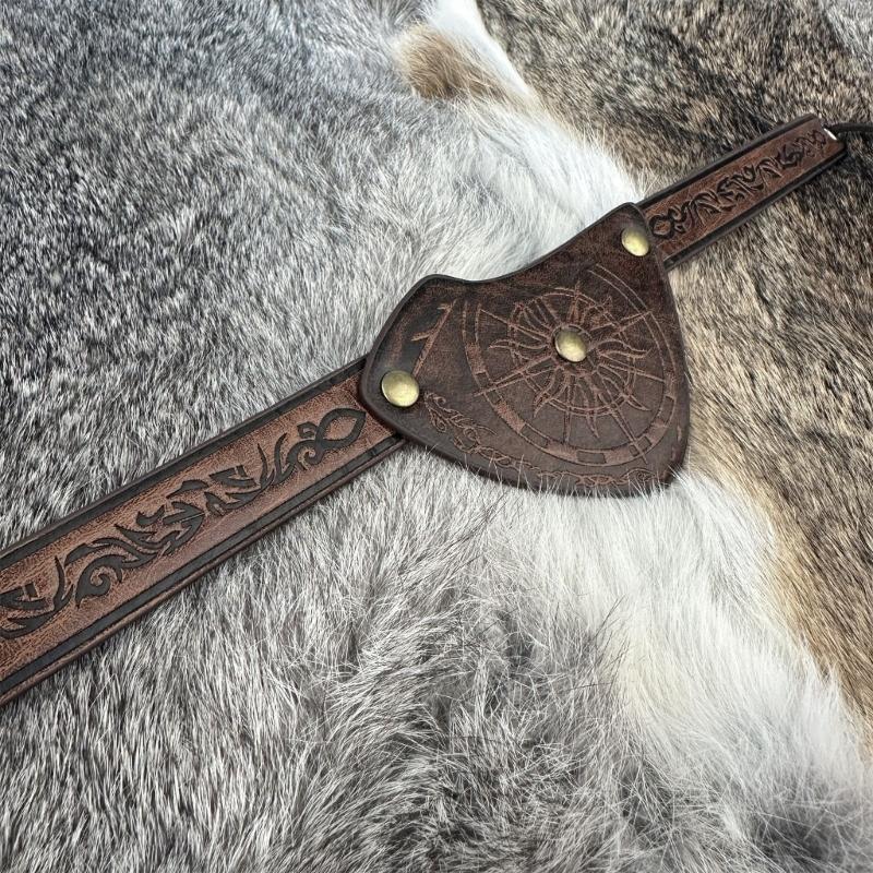 Medieval Pirate Eye Patches Vintage Embossed Leather Eye Mask Medieval Costume Accessories For Men Halloween Role Play