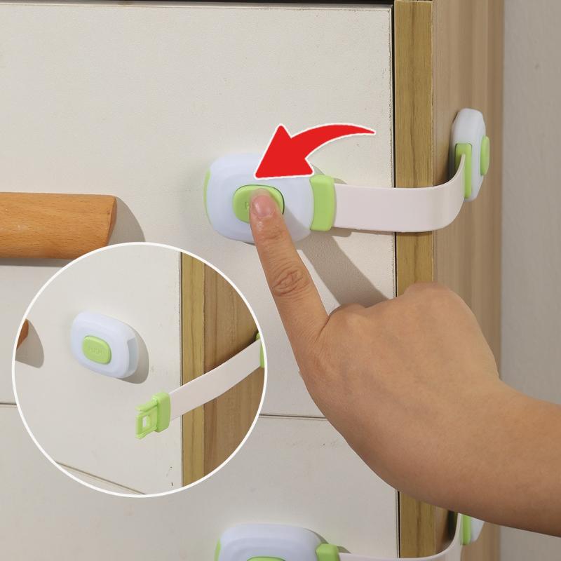 Child Safety Strap Locks, Baby Locks for Cabinets and Drawers, Toilet, Fridge & More, Freezer Latch To Keep Door Closed