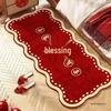 Thick Red Wedding Bedside Rug - Non-slip Festive Floor Mat for Bridal Room