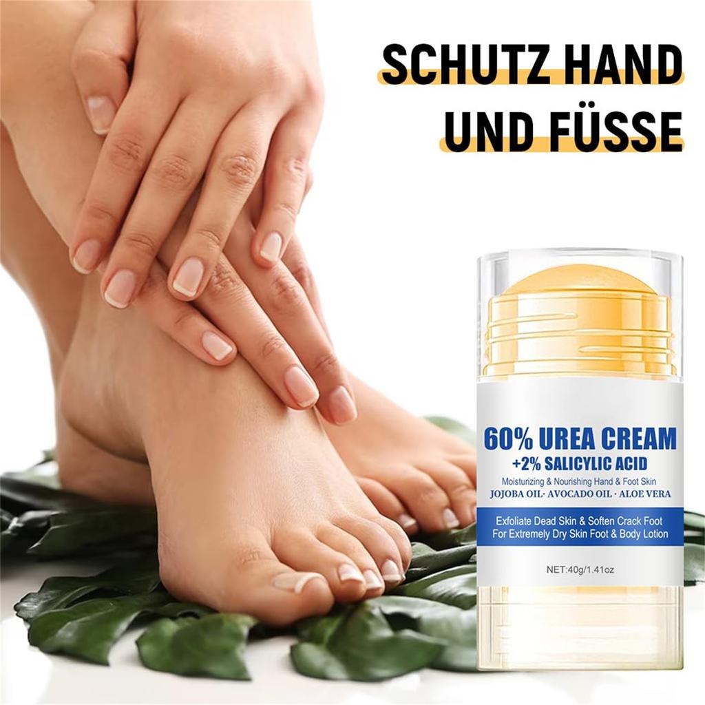 60% Urea Plus 2% Salicylsäure Fußcreme Feuchtigkeitscreme für trockene rissige Füße Knie Ellbogen Hände Hydriert & Nährt Fußpflege