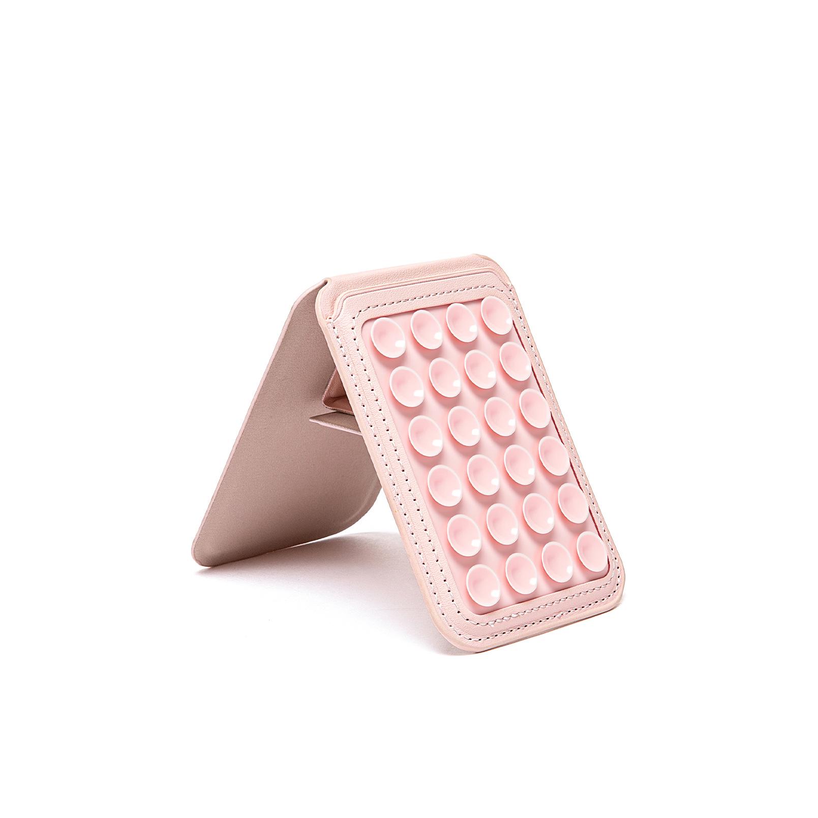iPhone 17 MagSafe Leather Phone Holder & Magnetic Card Holder iPhone 12-17 розовый