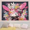 Pink Bunny Graffiti Art Tapestry  Unique Street Art Design for Modern Home Decor  Adds Vibrant Style to Any Room