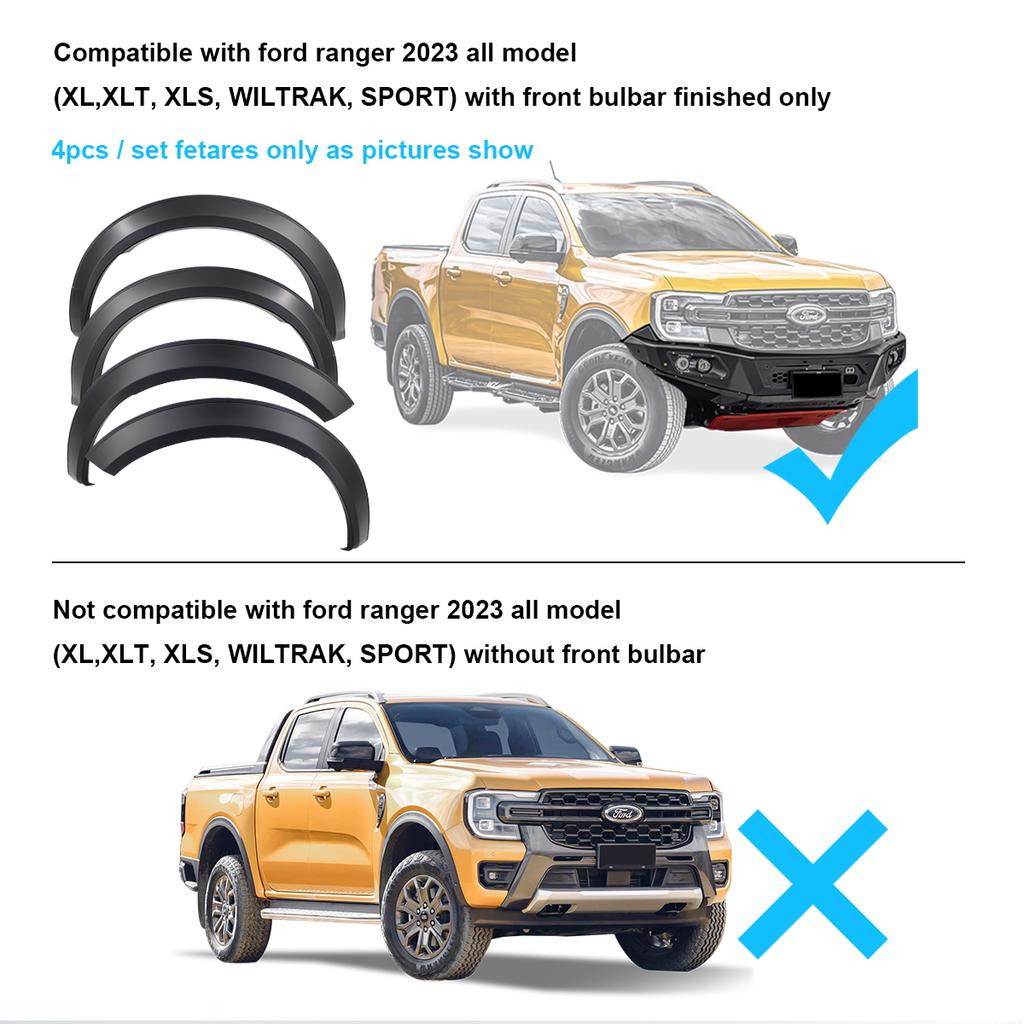 Mudguards Wheel Arch Protector Fender Flares For Ford Ranger Next-gen Accessories 2025 WILDTRAK SPORT XLT XLS XL Double Cabin