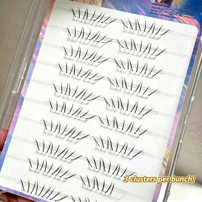 1 Set Comic Lower Lash Extension Clusters Natural Self Adhesive False Eyelashes No Glue Need Bottom Eyelashes Eye Makeup Tool