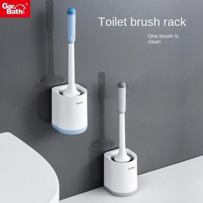 Toilettenbürstenhalter aus Silikon, kein Totwinkel, langer Griff, weiches Haar, WC-Reinigungsbürsten-Set, kostenloses Stanzen, WC-Reinigungsbürste