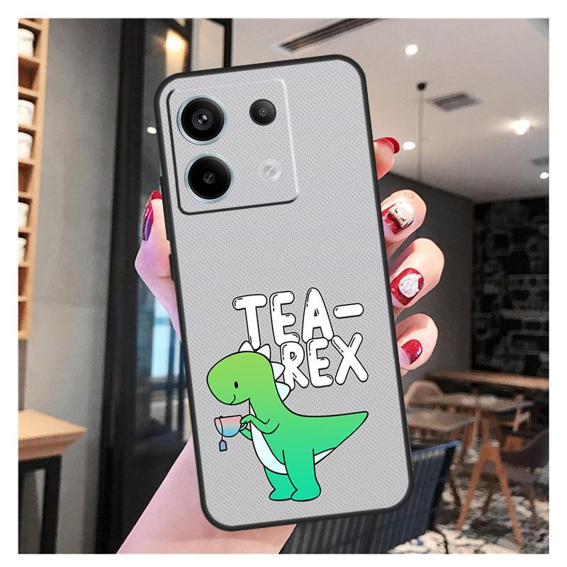 Cute Dinosaur Tea-Rex Case For Xiaomi Redmi Note 13 12 10 9 8 11 Pro 12S 11S 10S 9S Remdi 13C 9C 10C 12C Cover
