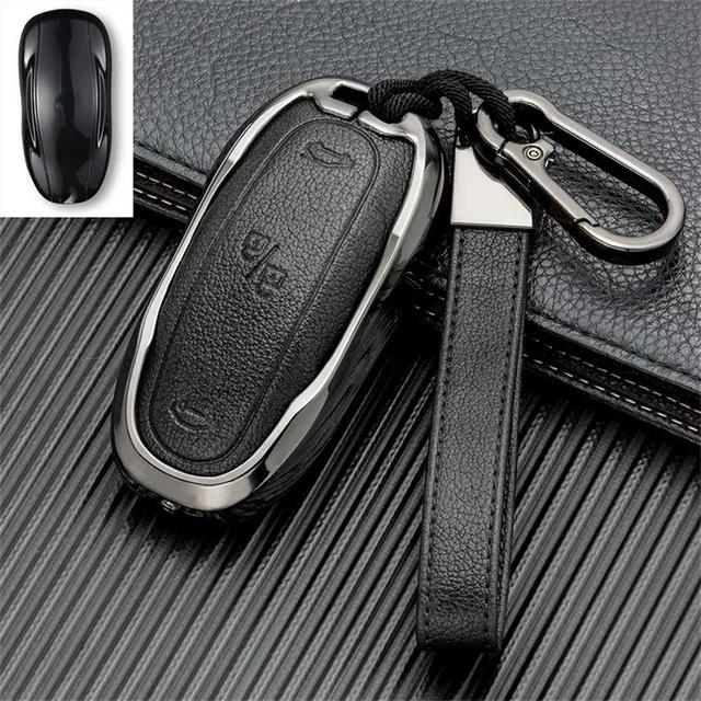 

Car Sticker Tesla for Tesla Model S Model 3 Model X Accessories Car Key Case Cover with Belt Aluminum Alloy Key Shell Storage Ba