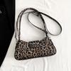 French Style Underarm Bag For Women Brown Black Leopard Handbag Clutch Bag Female Vintage PU Leather Crossbody Bags Versatile