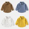 Boys' Long Sleeve Cotton Button Down Shirt Casual Comfortable Korean