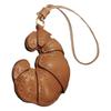 Handmade Leather Croissant Shaped Bag Charm Keychain Accessory for Fashion Enthusiasts Unique Backpack Accessories