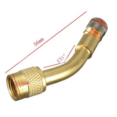 Estensione Valvola Gonfiatore Pneumatici Adattatore in Ottone 45/90/135 Gradi Estensore Stelo Valvola Pneumatico Auto Accessori Oro