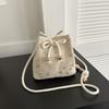 Cute Luxury Straw Woven Shoulder Crossbody Bucket Bag New Casual Summer Travel Beach Women Trendy Crossbody Handbags for Travel
