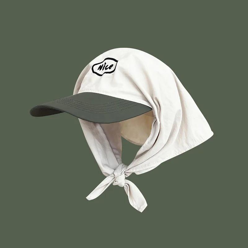 Nuovi Cappelli con Fazzoletto Personalizzati a Colori Coordinati per Donne Estate Viaggio Protezione Solare Versatili Moda con Cinturino Cappelli da Sole Uomini