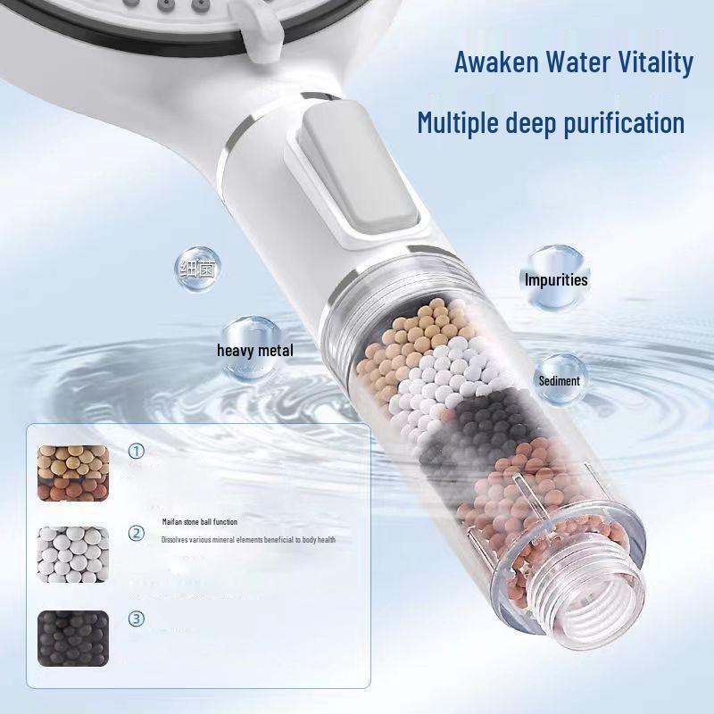 Five-Speed Large Panel Handheld Shower Head with Hose