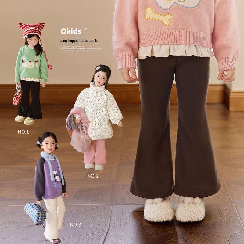 LUSON Okids Зимние расклешенные брюки для девочек с флисовой подкладкой 130