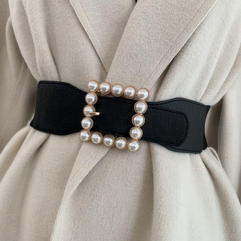 Pearl Sophisticated Wide Waist Accessory For Women Chic Korean Style For Dress Enhancement