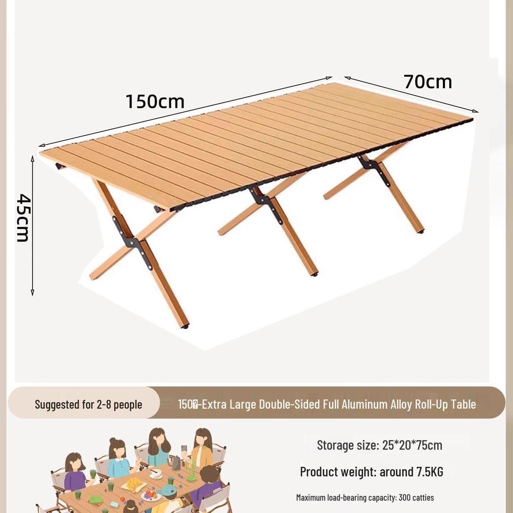 Collapsible Metal Table and Chair Set for Outdoor Use - Ideal for Camping, Patio, Night Markets, and Street Vending