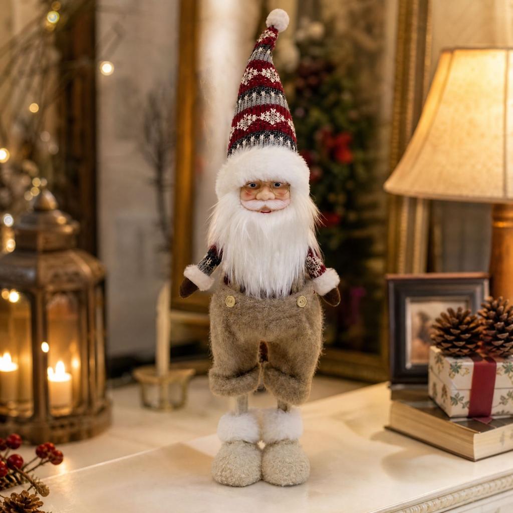 Festive Christmas Tree Santa and Snowman Doll Ornaments, Cute Holiday Decorations for Home and Party