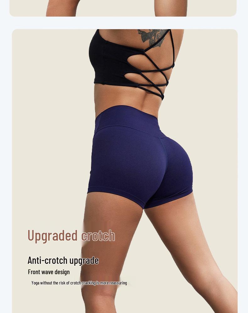 Dopamine Yoga Shorts: High Waist, Breathable, Nude Feel, Elastic Three-Point Safety.
