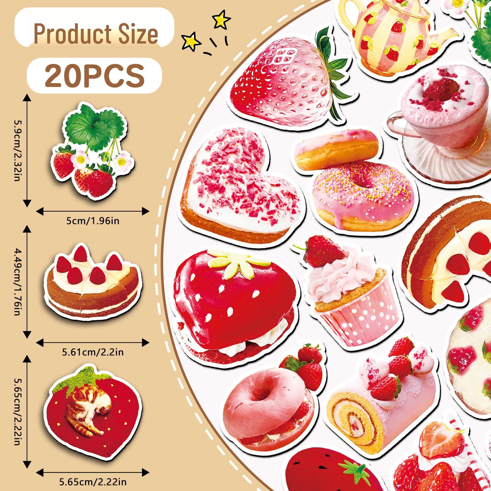 Set of 20 Strawberry-Style Waterproof Fridge Magnets: Fruit-Themed Magnetic Decorations