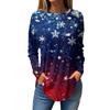 Women's Loose Round Neck Christmas Print Long Sleeve T-Shirt Top Pullover