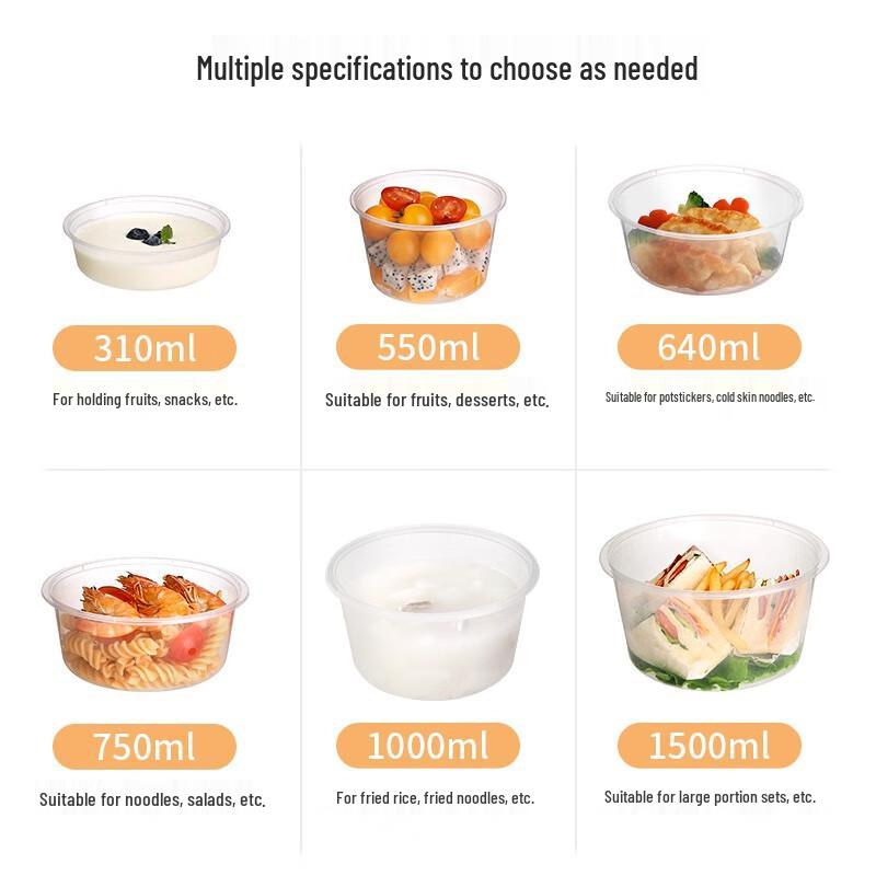 Disposable Microwaveable Plastic Food Containers with Lids