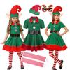 Girls Boys Christmas Elf Costume Xmas Santa Claus Green Elf Dress Kids Outfits Cosplay Clothing Xmas Gifts