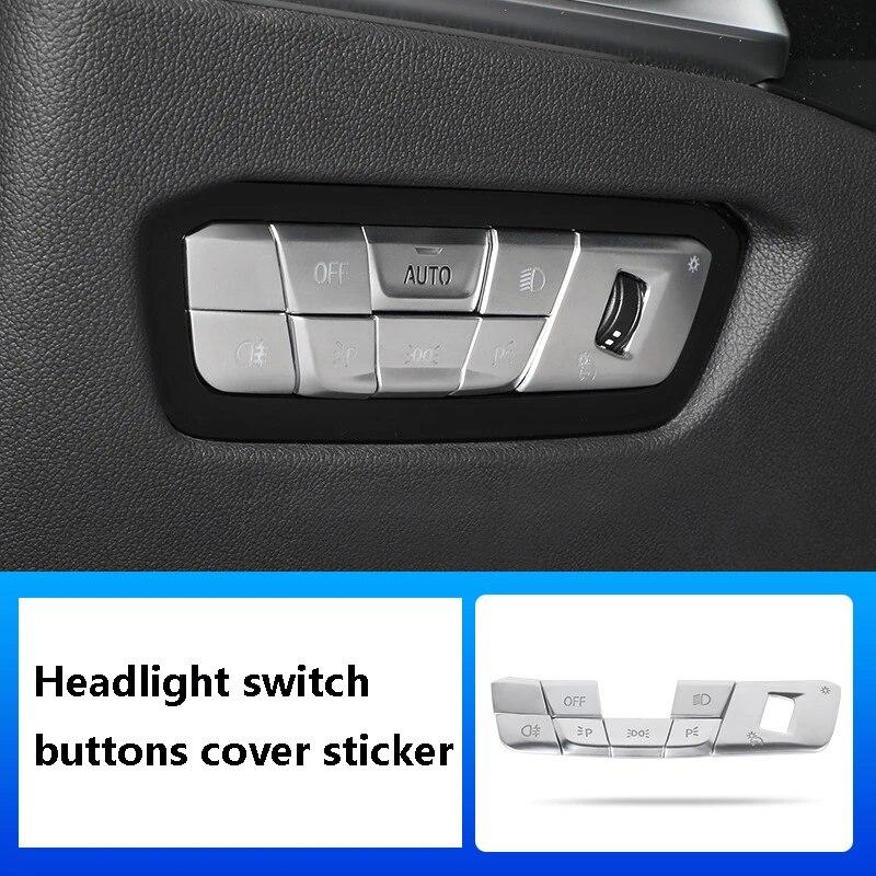 Car Steering Wheel Unlock headlight Buttons frame Covers Stickers Trim for BMW 3 series G20 G28  lnterior Auto Accessories