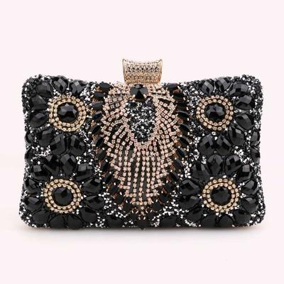 Dámské Diamanty Večerní kabelky Kamínky Malá luxusní kabelka se spojkou Shinny Crossbody na večírky Svatební kluby